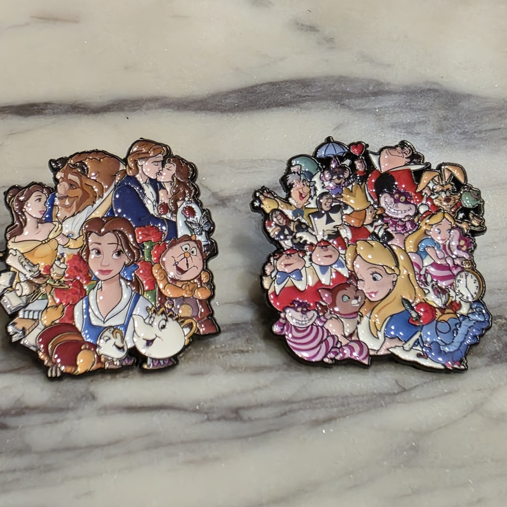 Disney Red and Pink Character Brooches Enamel Accessories